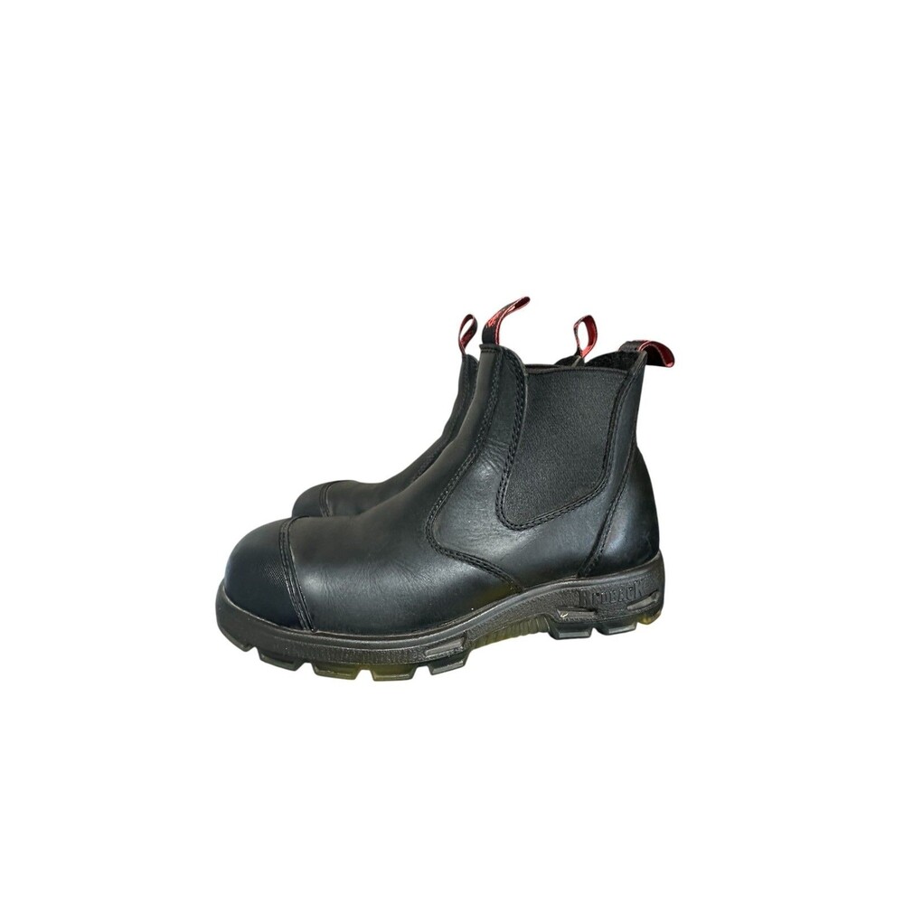 Redback Bobcat Boots Mens 9.5 AU US 10.5 Black Leather Safety Toe Work Slip On
